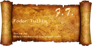 Fodor Tullia névjegykártya